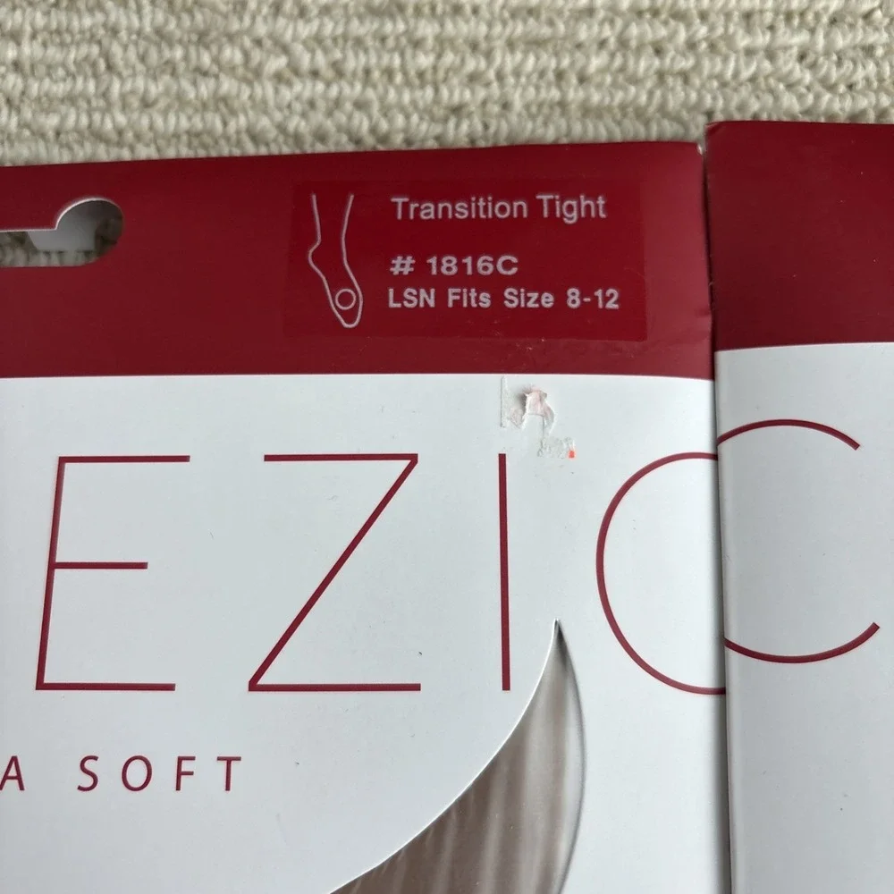 2 Capezio Ultra Soft Transition Tights Suntan Size 8-12 Dance Ballet #1816C
